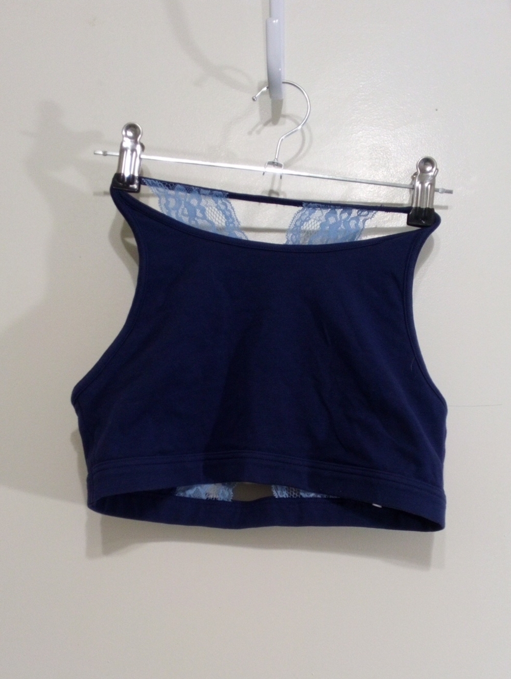 Adore Me Navy Blue Lace-Back Bralette